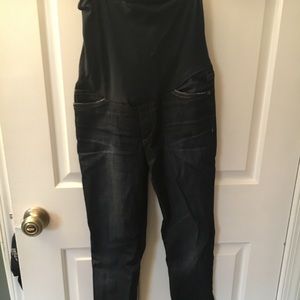 Joe’s maternity jeans with pull over panel.